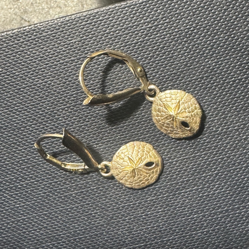 Silver Sand Dollar Drop Earrings